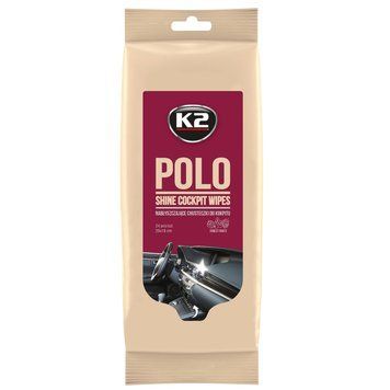 Серветки вологі K2 Polo Shine Wipes для очищення панелі приладів та пластикових деталей глянцеві 24 шт (K420) K20518 фото